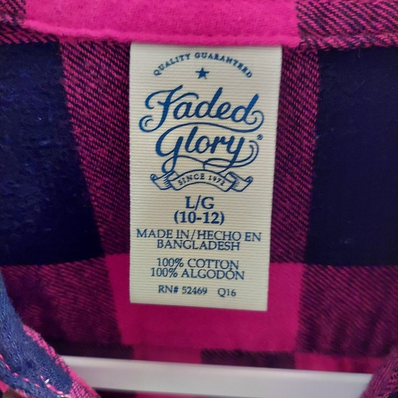 Faded Glory Red Plaid |L| - Picture 4 of 6